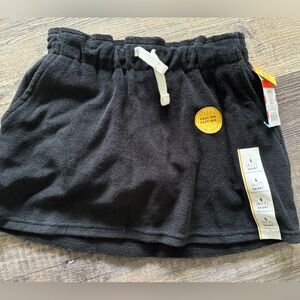 NWT‎ Girls French Terry Skirt Skort Black - Cat & Jack Small 6/7